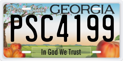 GA license plate PSC4199