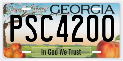 GA license plate PSC4200