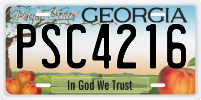 GA license plate PSC4216