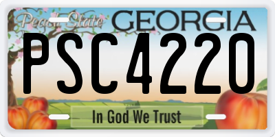 GA license plate PSC4220