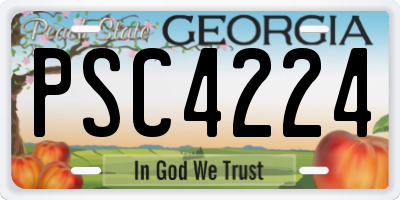 GA license plate PSC4224