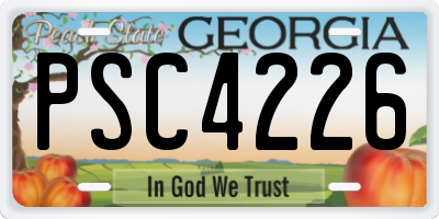 GA license plate PSC4226