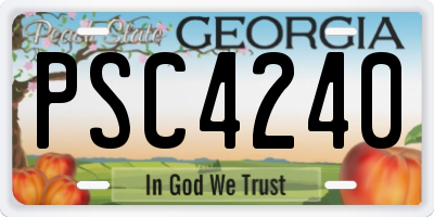 GA license plate PSC4240