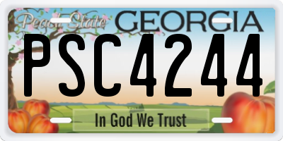 GA license plate PSC4244