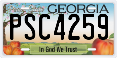 GA license plate PSC4259