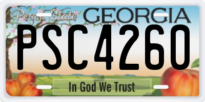 GA license plate PSC4260