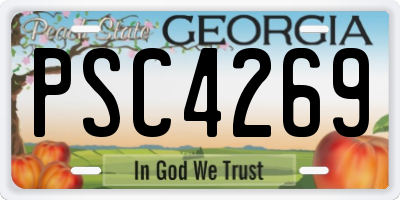 GA license plate PSC4269