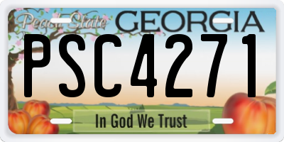 GA license plate PSC4271