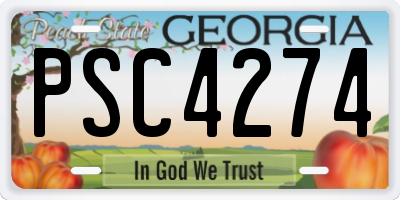 GA license plate PSC4274