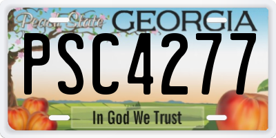 GA license plate PSC4277
