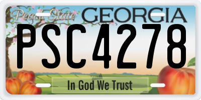 GA license plate PSC4278