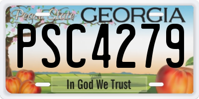 GA license plate PSC4279