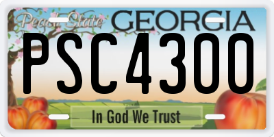 GA license plate PSC4300