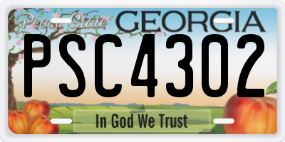 GA license plate PSC4302