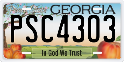 GA license plate PSC4303