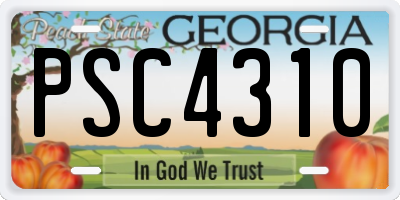 GA license plate PSC4310