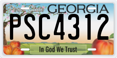 GA license plate PSC4312