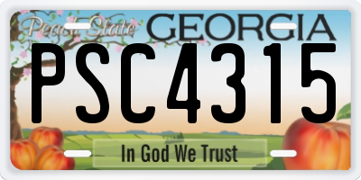 GA license plate PSC4315