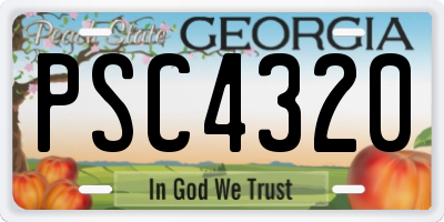GA license plate PSC4320