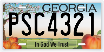 GA license plate PSC4321