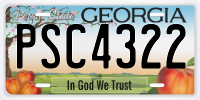 GA license plate PSC4322