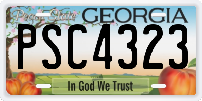 GA license plate PSC4323