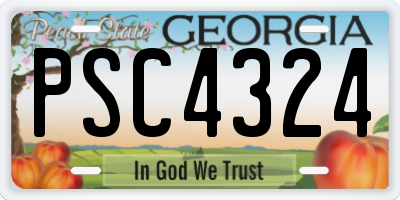 GA license plate PSC4324