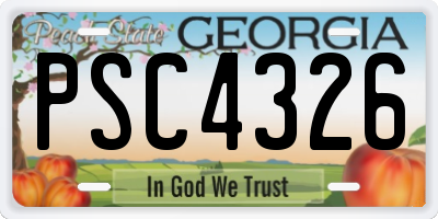 GA license plate PSC4326