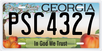 GA license plate PSC4327