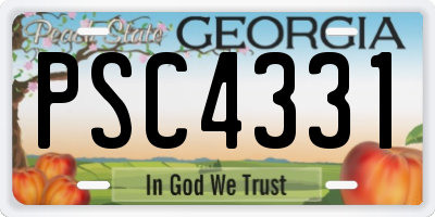 GA license plate PSC4331