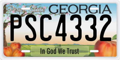GA license plate PSC4332