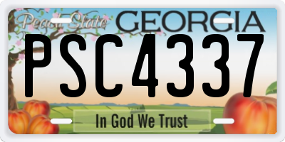 GA license plate PSC4337