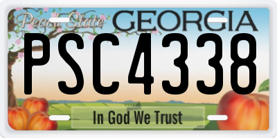 GA license plate PSC4338