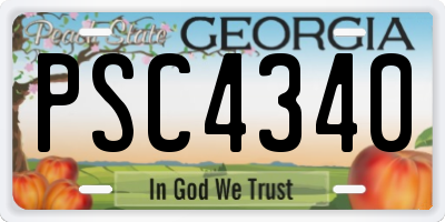 GA license plate PSC4340