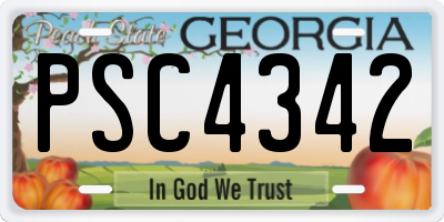 GA license plate PSC4342