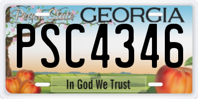 GA license plate PSC4346