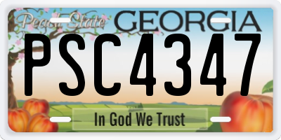 GA license plate PSC4347