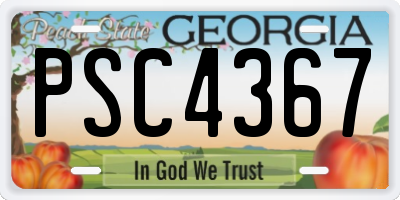 GA license plate PSC4367