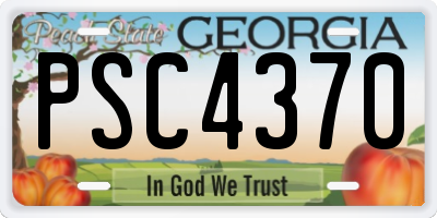 GA license plate PSC4370