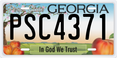 GA license plate PSC4371