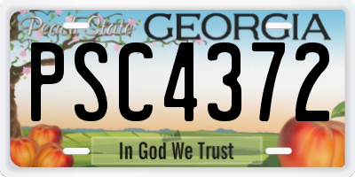 GA license plate PSC4372