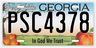 GA license plate PSC4378