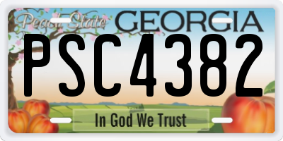 GA license plate PSC4382
