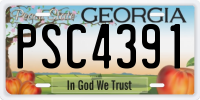 GA license plate PSC4391