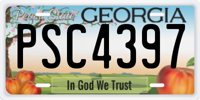 GA license plate PSC4397