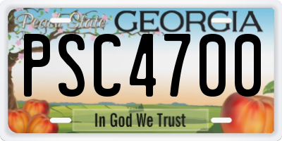 GA license plate PSC4700