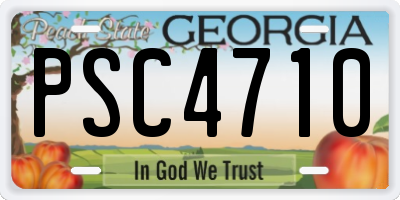 GA license plate PSC4710