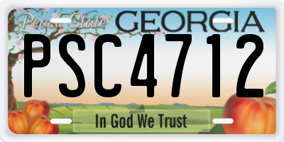 GA license plate PSC4712