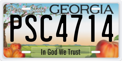 GA license plate PSC4714