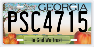 GA license plate PSC4715